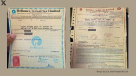 Rattan Dhillon shared photos of the Reliance shares on X to seek guidance on what to do with them