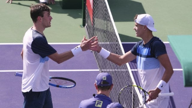 L-R: Jack Draper beat Holger Rune to win the Indian Wells 2025. (AP)