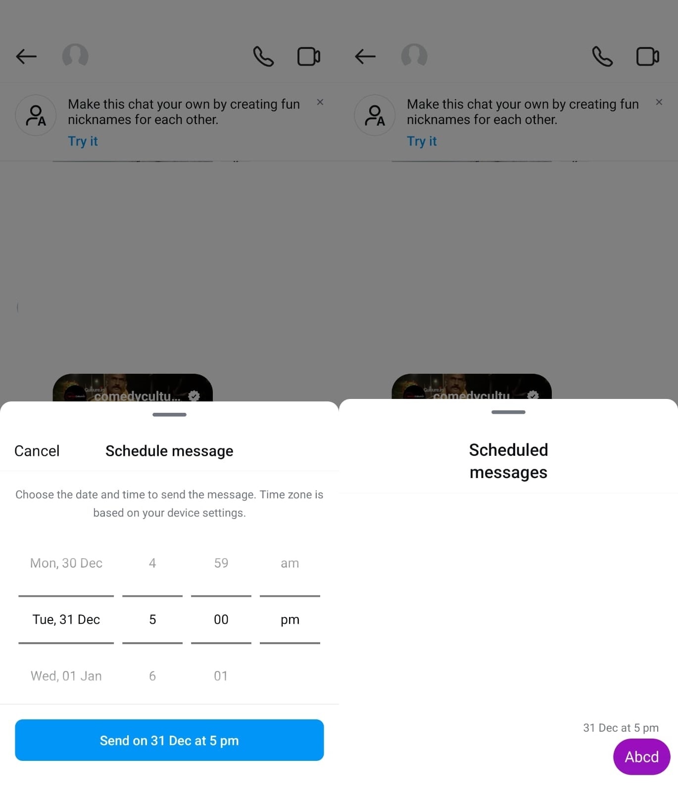 Scheduling DMs on Instagram is easy as 1,2,3.