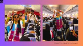 Holi celebration by the crew has been a SpiceJet's tradition since 2014