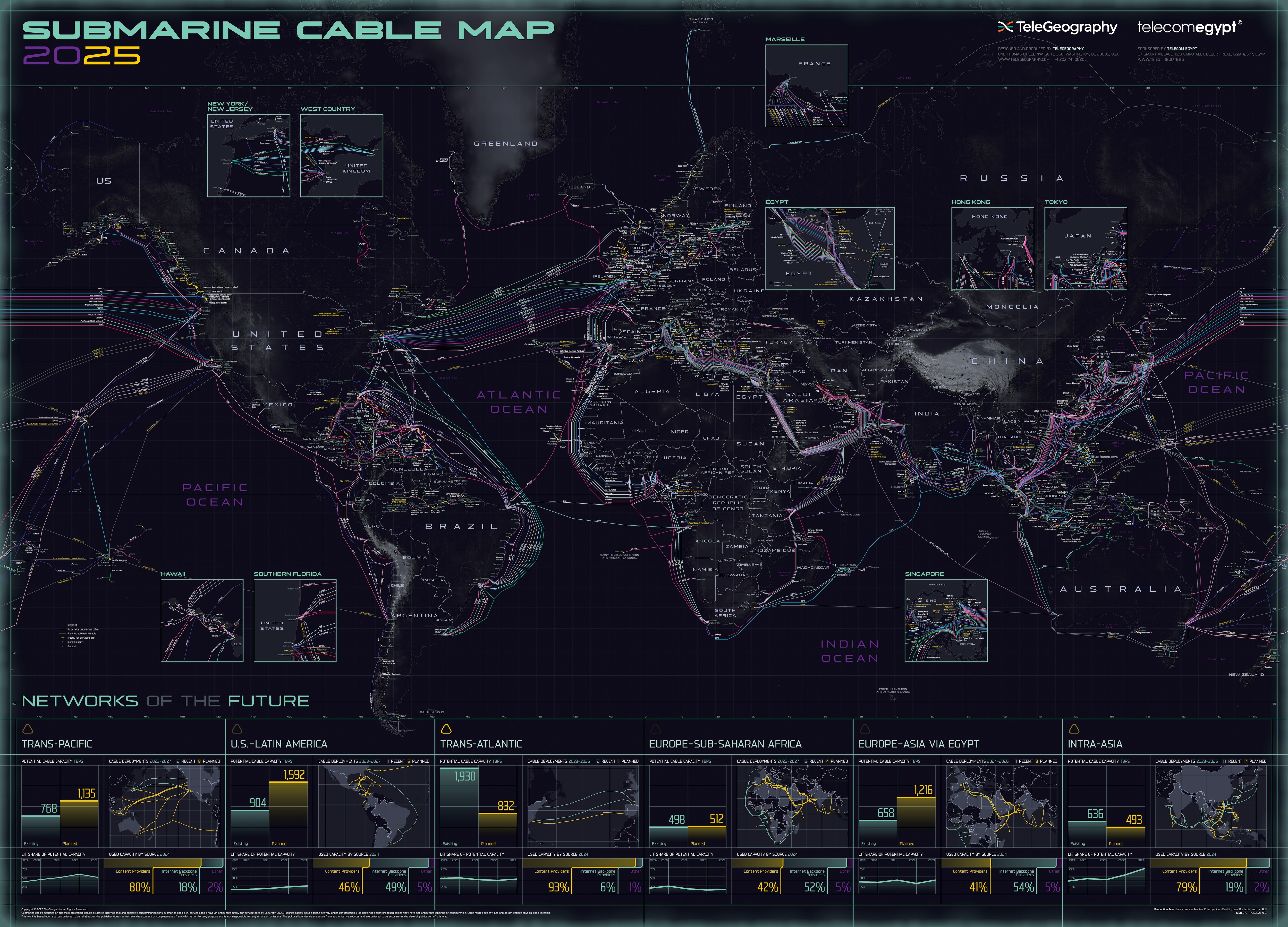 Global Submarine Cable Map 2025. 