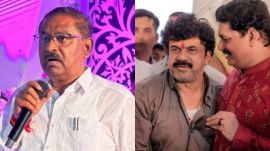 BJP's Suresh Dhas (left) said that Walmik Karad (centre) once worked at the home of the late BJP leader Gopinath Munde.