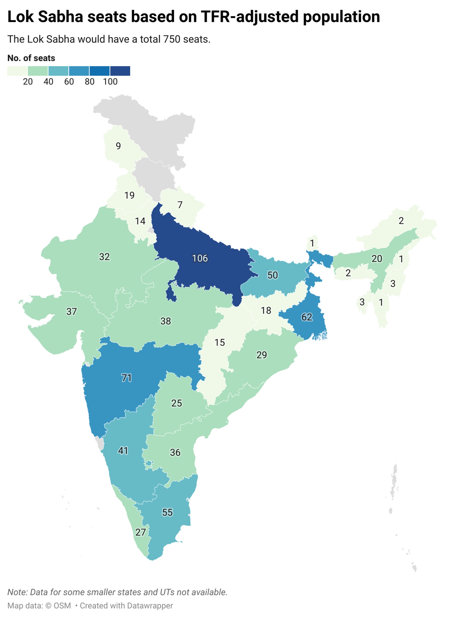 Lok Sabha seats TFR adjusted