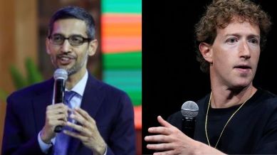 Google CEO Sundar Pichai (left) and Meta CEO Mark Zuckerberg (right). (Express Image)