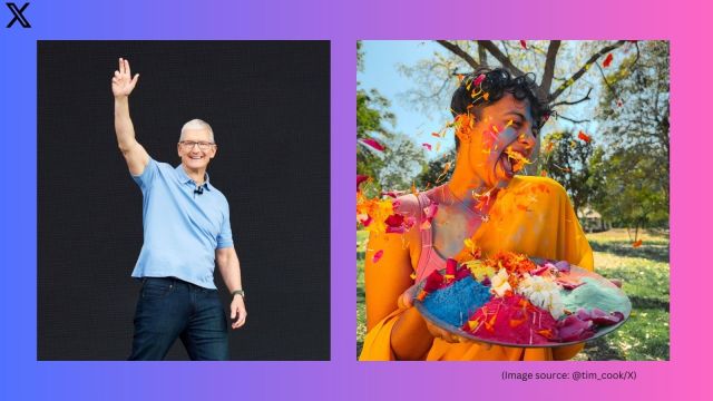 Every year on Holi, Tim Cook shares a photo taken by an Indian using an Apple iPhone