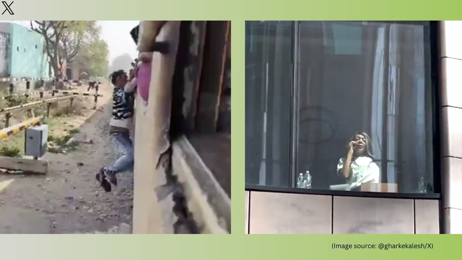 A major mishap was narrowly averted when the train suddenly stopped, allowing the man to get down safely without injury (Image source: @gharkekalesh/X)