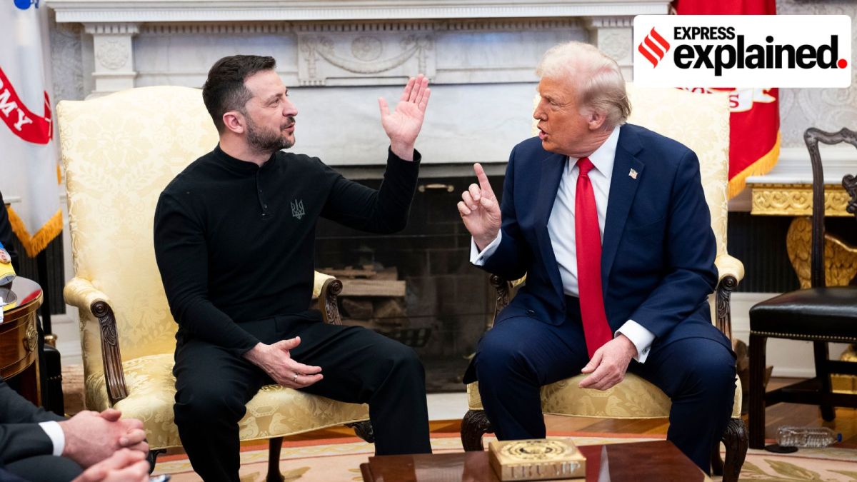 US President Donald Trump and Ukraine President Volodymyr Zelenskyy of Ukraine during their meeting in the Oval Office of the White House in Washington, Feb. 28, 2025.