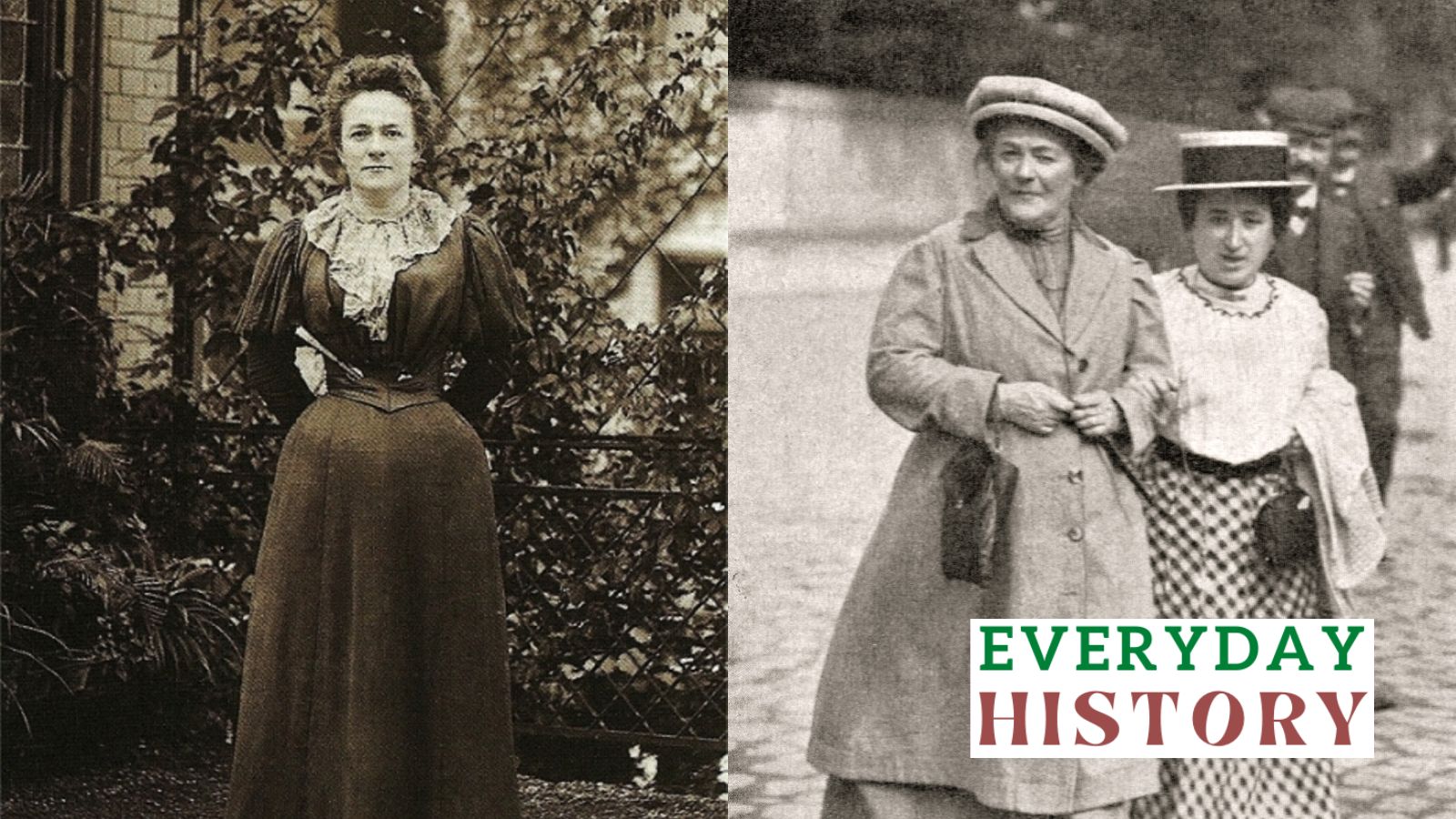 Women's Day: Zetkin and Rosa Luxemburg attending the German Social Democratic Party congress in 1910; right: Zetkin in 1897. (Wikimedia Commons)