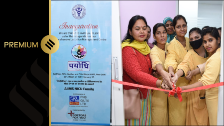Donor mother Jyoti Maan at the opening of the breast milk bank.