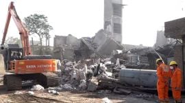 After the destruction of the wall of Rock Garden on Sunday.