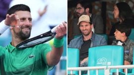 Novak Djokovic said he was nervous to see Lionel Messi in attendance during the Miami Open semi-final on Saturday. (AP)