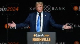 FILE PHOTO: Republican presidential nominee Donald Trump attends the crypto conference in Nashville Following the announcement, Cronos (CRO) saw a phenomenal rise. (File Photo: Express Image/Reuters)