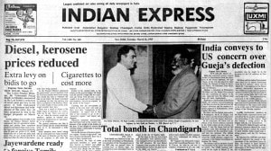 This is the front page of The Indian Express published on March 26, 1985.