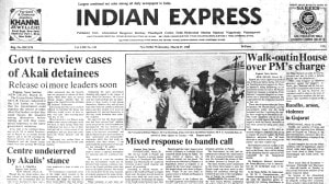 This is the front page of The Indian Express published on March 27, 1985.