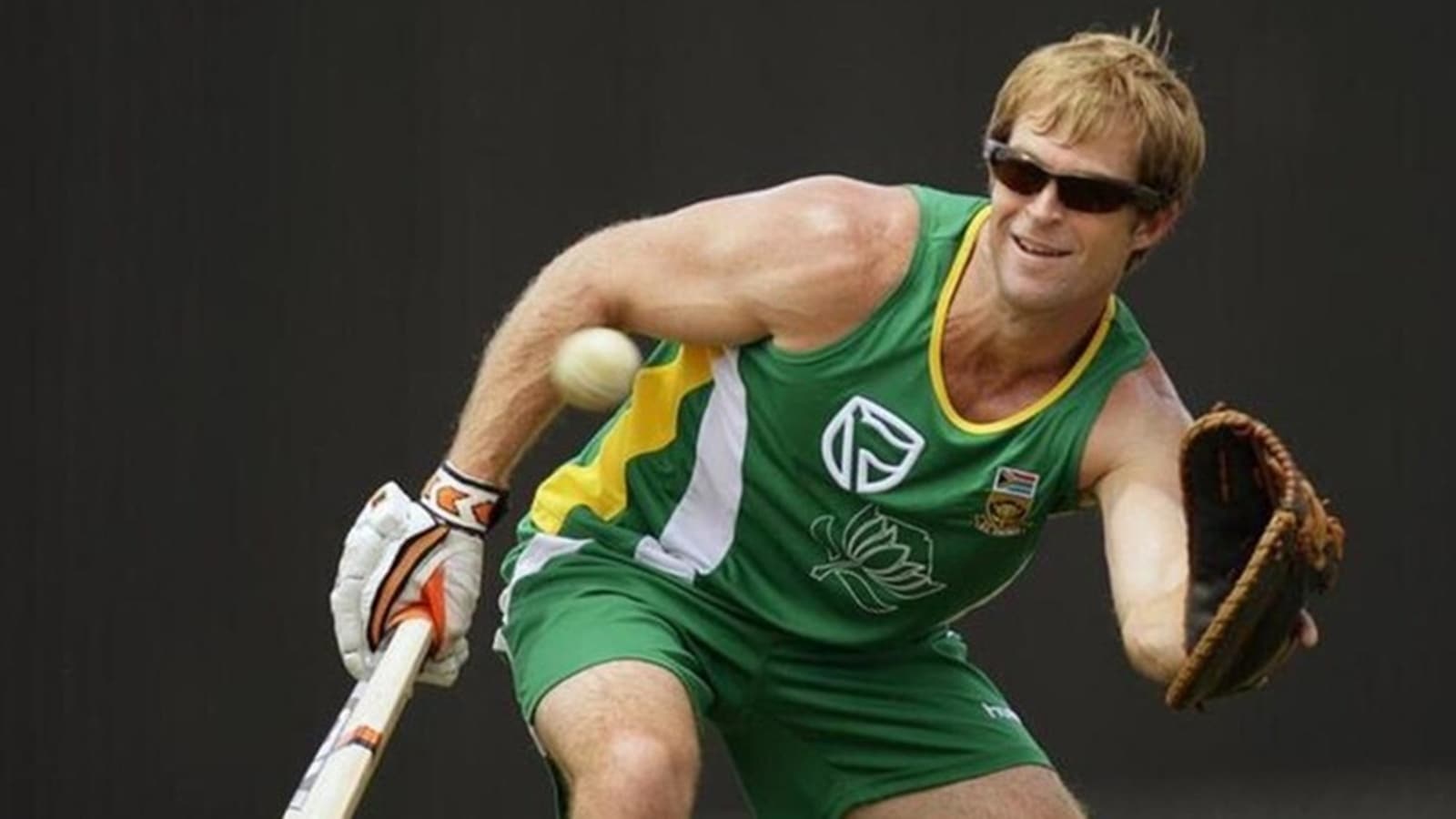 South African cricketer Jonty Rhodes seen doing yoga stretches during ongoing The International Masters League