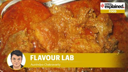 Mutton korma is an extremely rich, yet refined, dish made of goat meat, onions, dahi and lots and lots of oil.