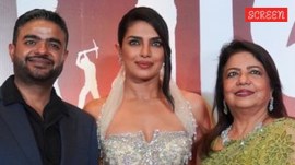 Priyanka Chopra with brother Siddharth Chopra and mother Madhu Chopra.
