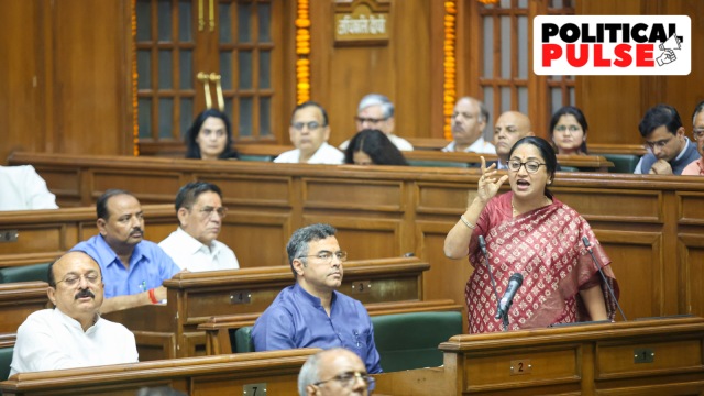 Delhi Chief Minister Rekha Gupta present Delhi first BJP Government Budget-2025/26, after 27 years, at Vidhan Sabha in New Delhi on Tuesday