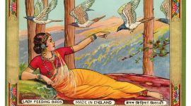 Historic trademark tickets from the Indo-British textile trade on display at Bengaluru’s Museum of Art and Photography.