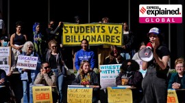 Demonstrators during a Defend Our Schools rally to protest US President Donald Trump's executive order to shut down the Department of Education.