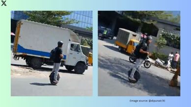 Another commuter shot the video from their car on ORR in Bengaluru