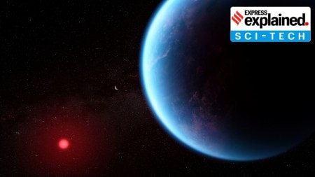 Artist's concept shows what exoplanet K2-18 b could look like based on science data