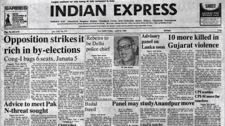 Forty Years Ago, Bypoll Results, Lok Sabha elections, Firings In Bhopal, 10 Dead In Gujarat, Nucear Weapons, P V Narasimha Rao, editorial, Indian express, opinion news, current affairs
