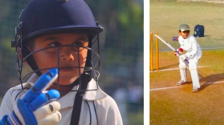 Ayush Mhatre bats in the nets at the age of six. (Screengrab: Vengsarkar Cricket Academy YouTube)
