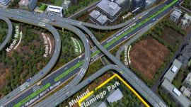 Ongoing construction of Airoli-Ghansoli bridge to boost Navi Mumbai connectivity. (Source: Express Photo)