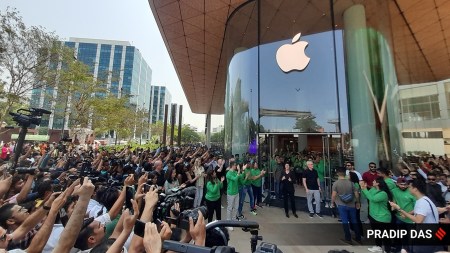 Apple CEO Tim Cook at the inauguration of an Apple store in Mumbai