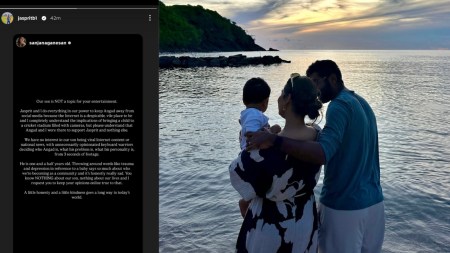 Sanjana Ganesan's Instagram story shared by Jasprit Bumrah. (Screengrab/Insta)