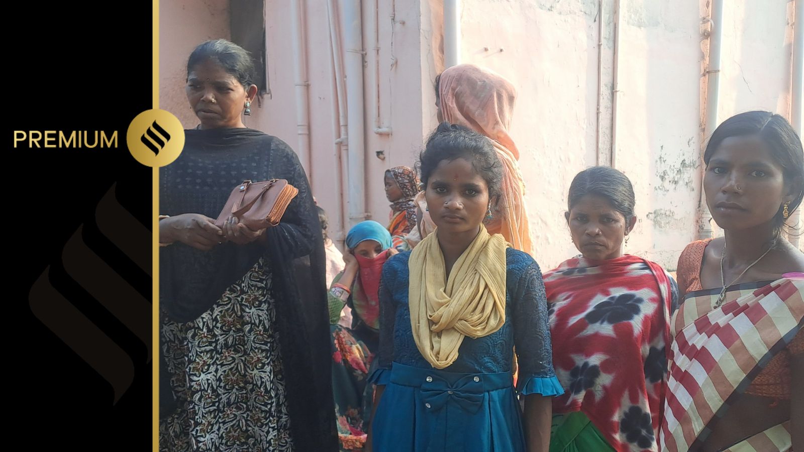 Jyoti’s family, including her mother and sister, at the district hospital in February, when her post-mortem procedure was conducted. (Photo: Jayprakash S Naidu)