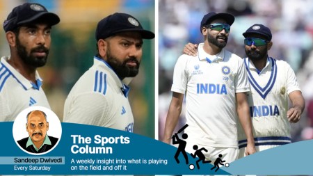 Who wouldn't be excited by this pace battery in England and ignore the noise? Rohit Sharma, for one. (AP)