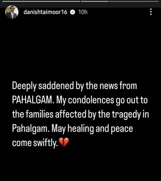Danish Taimoor comments on Pahalgam Terror Attack