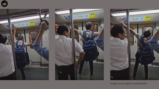 When the metro pulls into a station, he struts out with the same dramatic energy