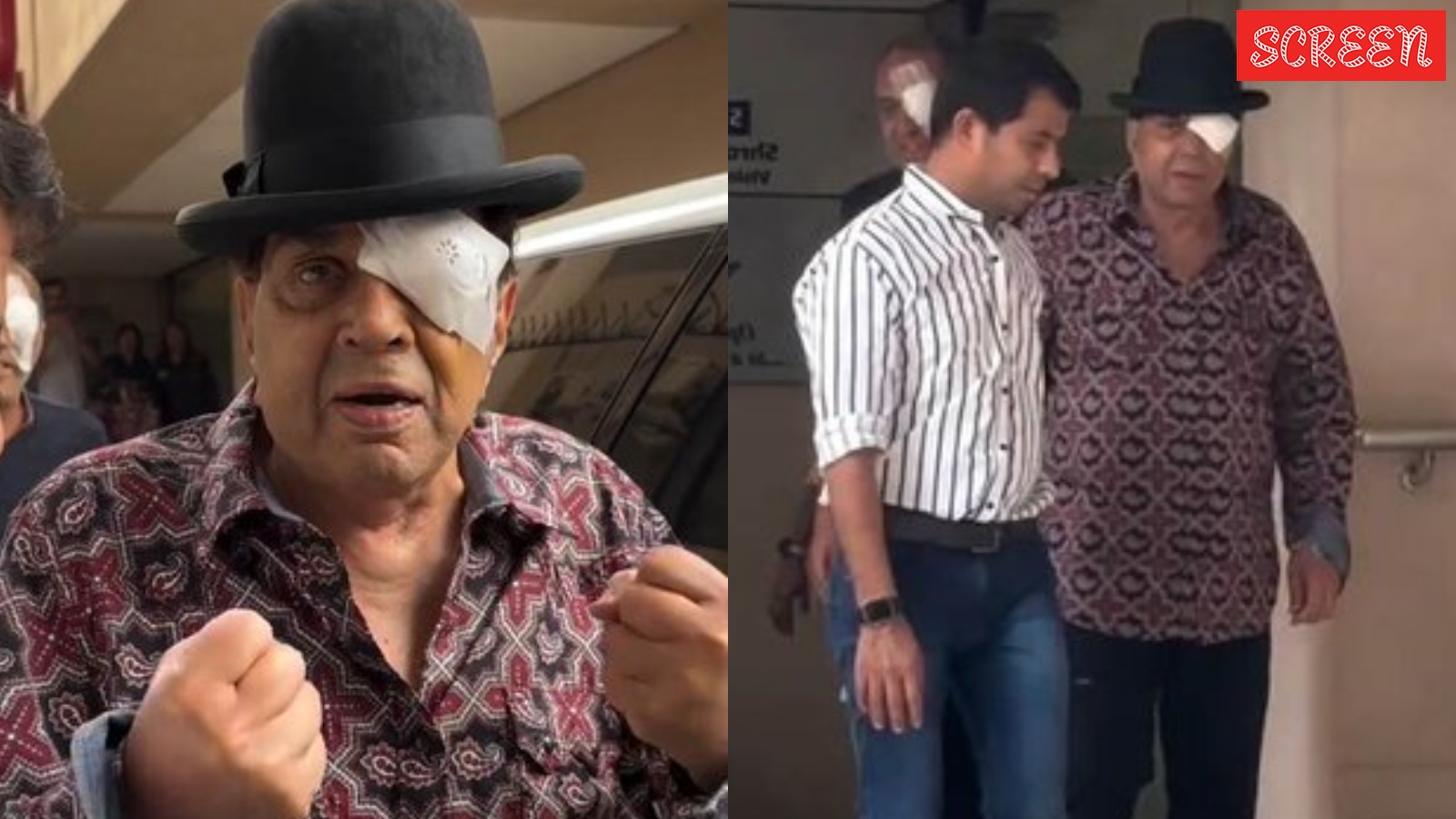 Dharmendra sports bandage on his eye after surgery, says, ‘Abhi bhi bahut dam hai’. Watch | Bollywood News