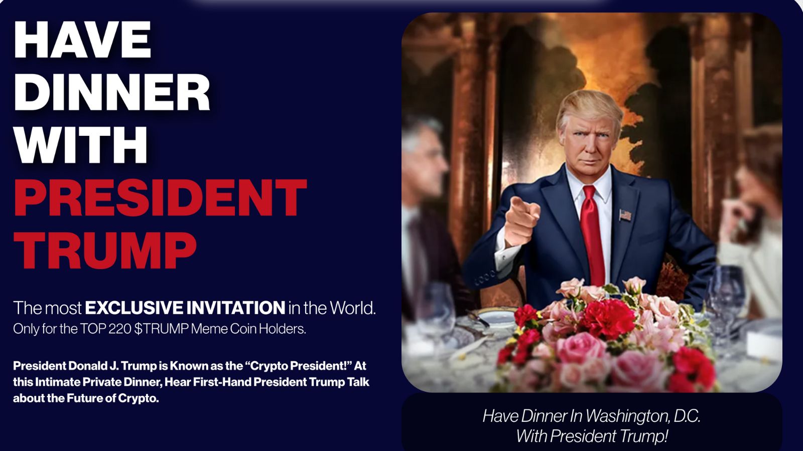 Screenshot of a banner announcing the invite on gettrumpmemes.com. (Express Image)