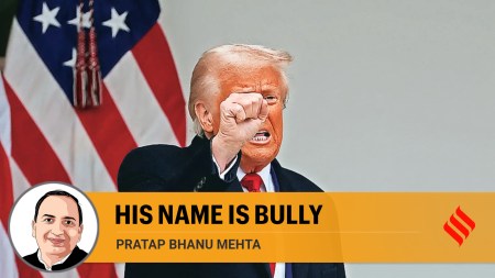 US President Donald Trump after his remarks on tariffs in the Rose Garden at the White House in Washington, D.C., U.S., April 2, 2025. (REUTERS)