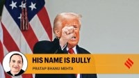 US President Donald Trump after his remarks on tariffs in the Rose Garden at the White House in Washington, D.C., U.S., April 2, 2025. (REUTERS)