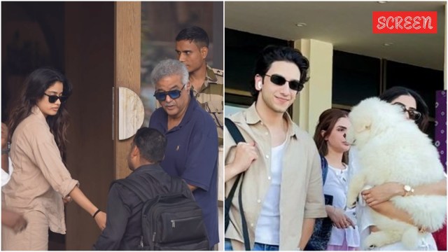 Janhvi Kapoor, dad Boney, Khushi lKapoor and rumored BF Vedang Raina