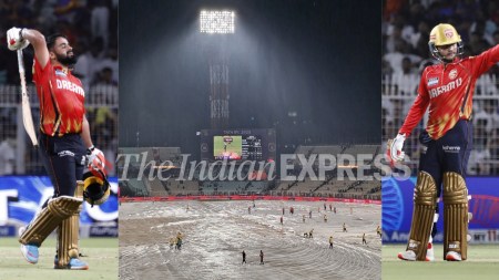 Punjab Kings openers Priyansh Arya and Prabhsimran Singh shone with bat before rain stole the show. (EXPRESS PHOTO by Partha Paul)