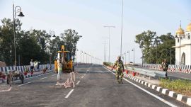 The Kartarpur Corridor is a visa-free border crossing and religious corridor connecting the Gurdwara Darbar Sahib in Kartarpur, Pakistan, to the Gurdwara Dera Baba Nanak in Gurdaspur, Punjab, India.