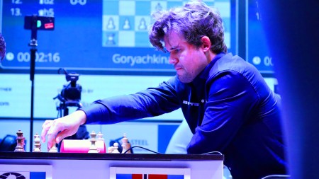 File image of Magnus Carlsen competing at the Tata Steel Rapid and Blitz tournament in Kolkata. (Express photo by Partha Paul)