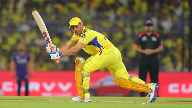 Dhoni demoted himself after KKR won the toss and opted to bowl before inflicting a precipitous collapse at Chepauk. (BCCI)