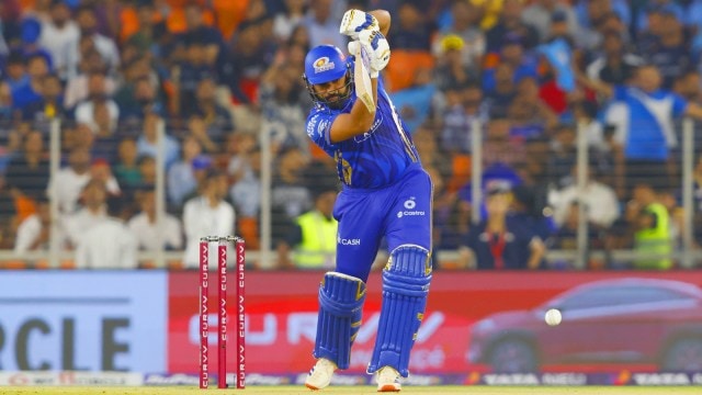 Rohit Sharma of Mumbai Indians plays a shot during an Indian Premier League (IPL 2025) match. (Sportzpics for IPL)