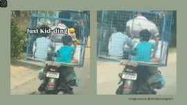 The bike’s number plate hints it is from Andhra Pradesh