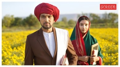 Pratik Gandhi and Patralekhaa as Jyotirao Phule and Savitribai Phule in Phule.