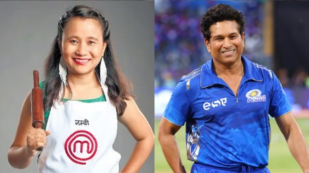 L-R: Meghalaya chef Nambie Marak and former India cricketer Sachin Tendulkar. (Nambie Marak/Sportzpics for IPL)