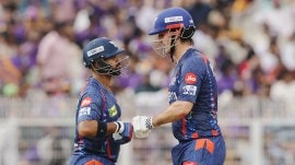 IPL six hitters: Lucknow Super Giants' Nicholas Pooran and Mitchell Marsh both scored 80-plus against Kolkata Knight Riders. (Sportzpics for IPL)