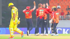 CSK's Rachin Ravindra walks off after being dismissed by Glenn Maxwell in the PBKS vs CSK IPL 2025 game. (Express Photo by Kamleshwar Singh)